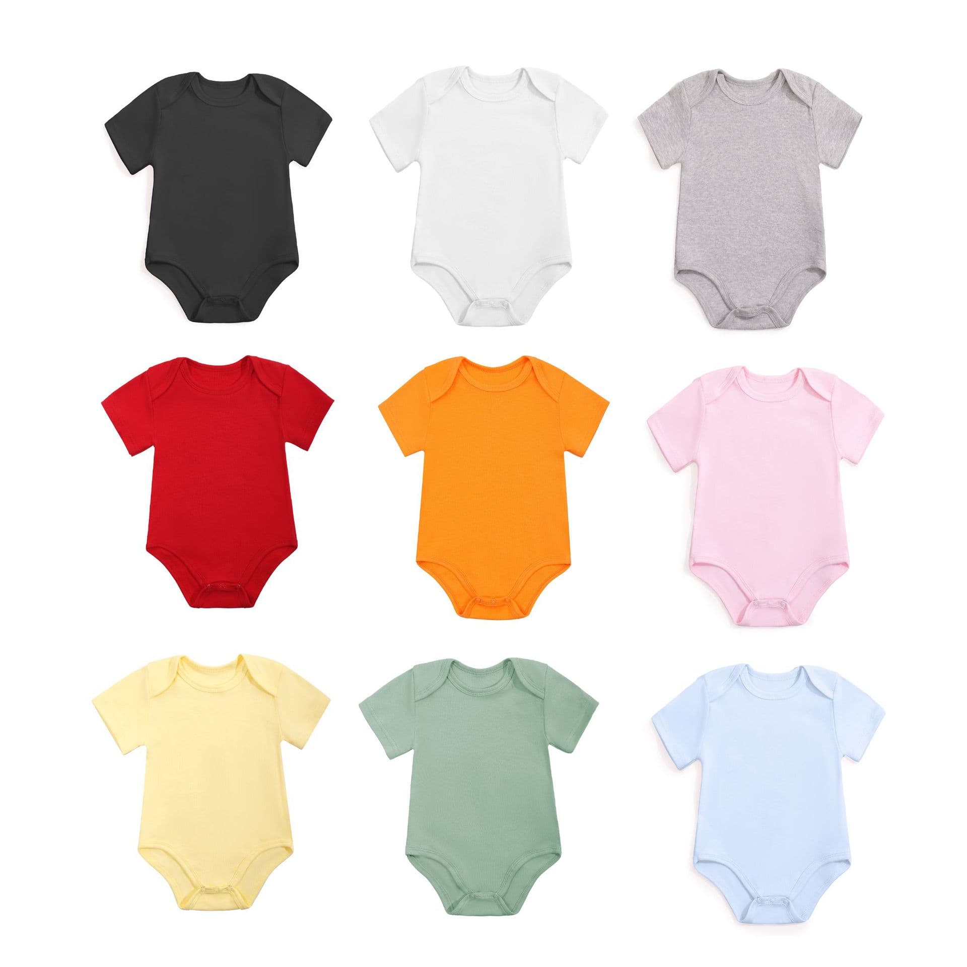 Cross-border Baby Short Sleeve Triangle Bodysuit Newborn Cotton Solid Color Short Sleeve Bodysuit Baby Romper Summer Class A