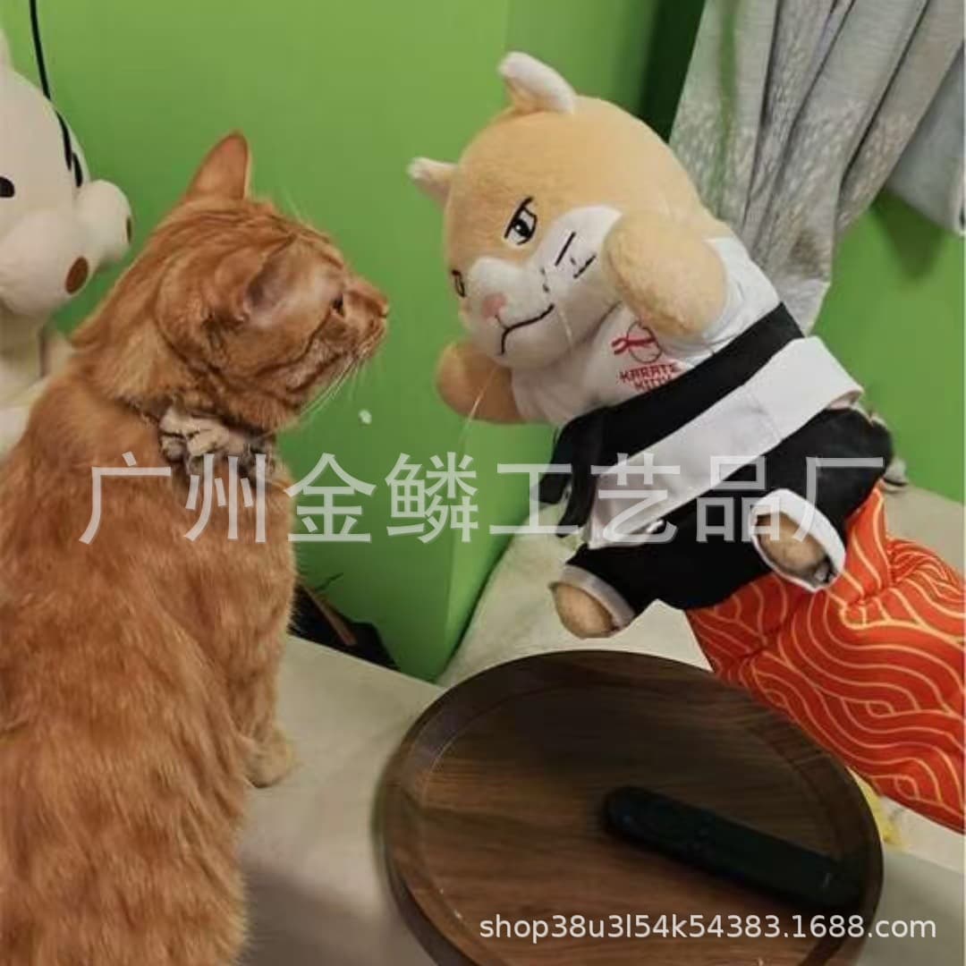 Cross-Border Cat Karate Kitty Puppet Interactive Cat Boxing and Arm Wrestling Toy with Arm Protectors
