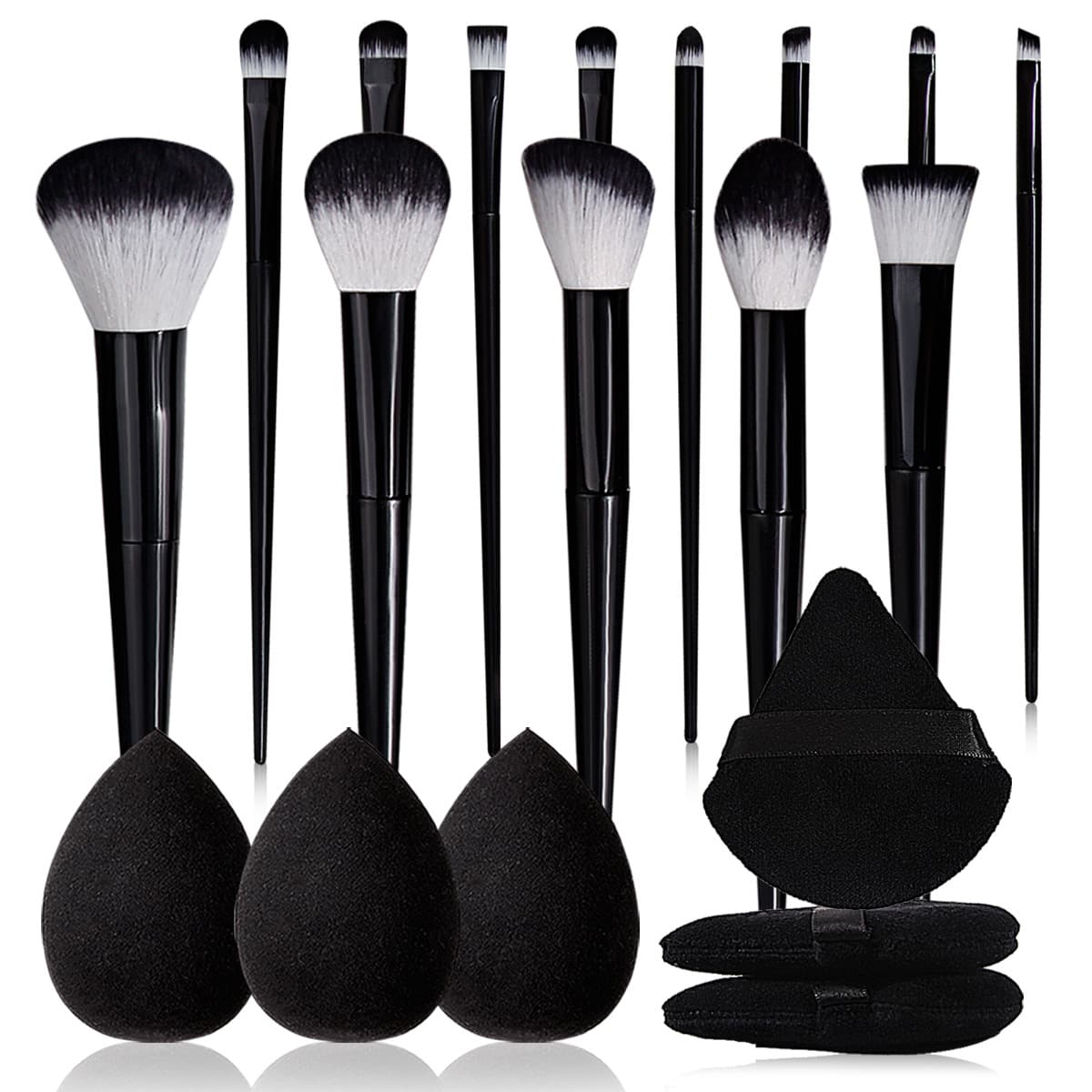 Middle East Hot Selling High Quality 13-Piece Makeup Brush Set New Style Cosmetic Brushes with Makeup Sponge Triangle Sponge