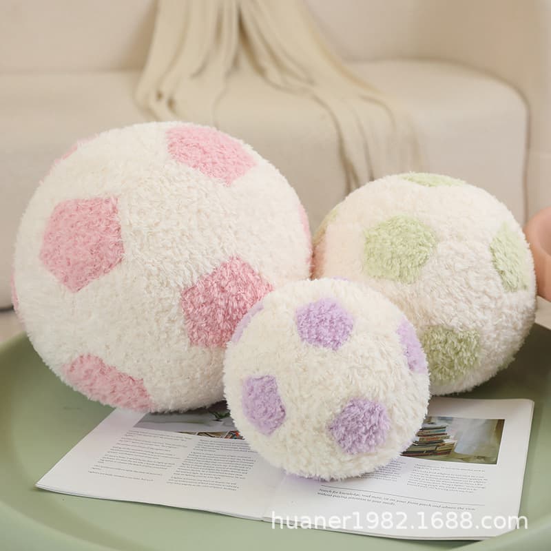 Cross-border pink ins small fresh football plush toy doll pillow children's doll ball performance props