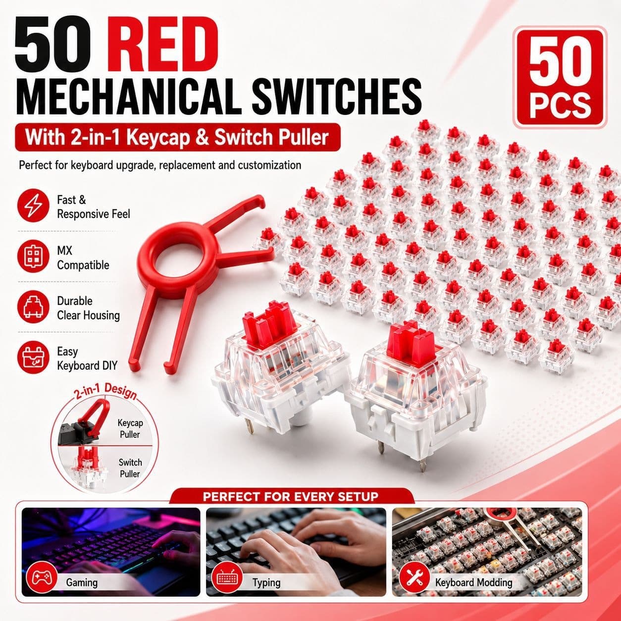 ITLY Mechanical Keyboard Dust-Proof Switch Blue Switch Red Switch Brown Switch Black Switch DIY Keyboard Switch Cross-Border Stock Toy Switch