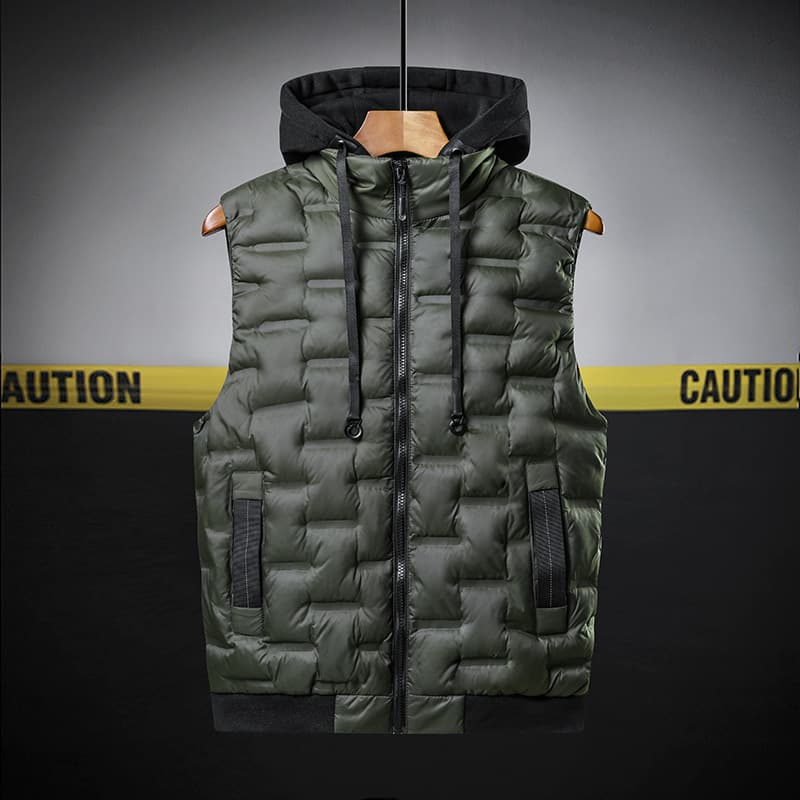 Amazon Men's Down Cotton Vest, Winter Style, Waterproof Vest for Plus Size Men