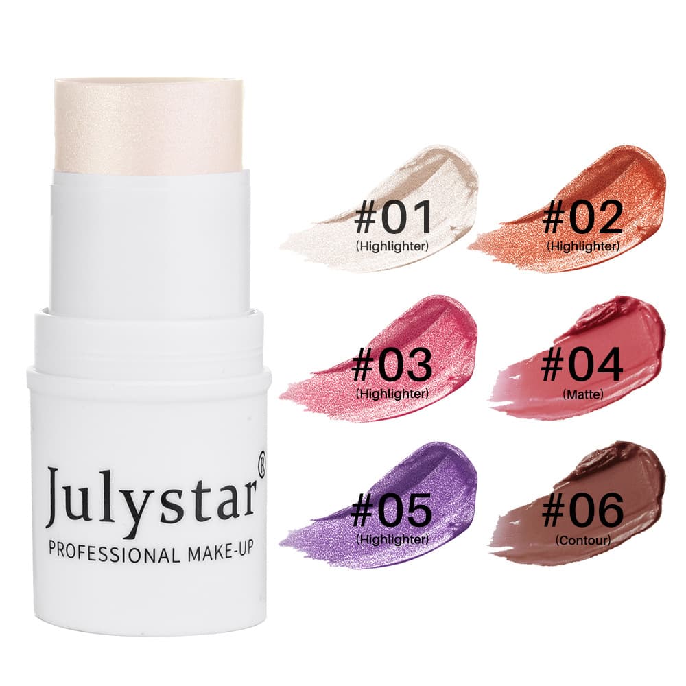 Matte Single Color Cheek Blush Highlighting Illuminating Creamy Formula Long-lasting Color Six Shades Julystar Cheek Palette