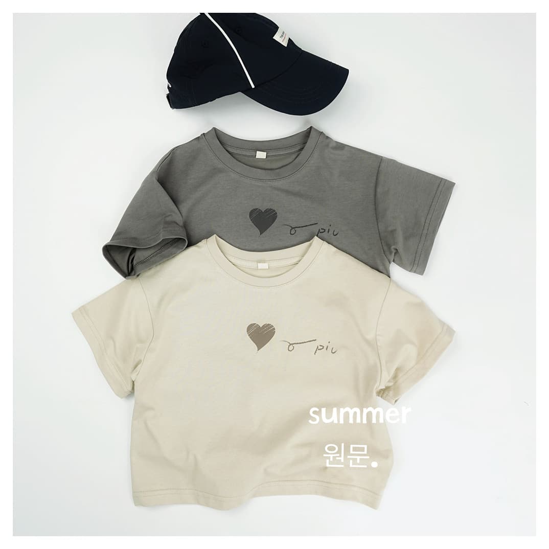 Children's Cartoon Half Sleeve T-Shirt Thin Breathable Summer New Style Love Heart Top for Boys And Girls Short Sleeve