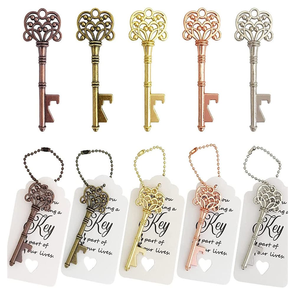 Metal key bottle opener, wedding favor decoration, European and American style bridal gift-giving party, engagement decoration, wedding favors and gifts