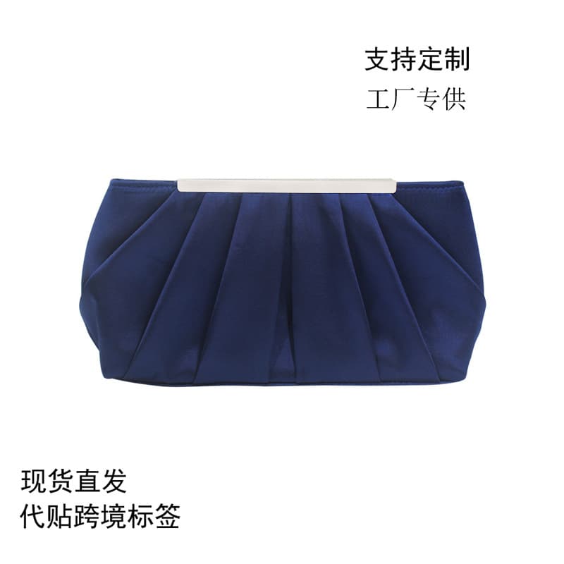New European Style Pleated Silk Evening Bag Exclusive For Amazon Fashionable Women's Handbag Elegant Dinner Clutch