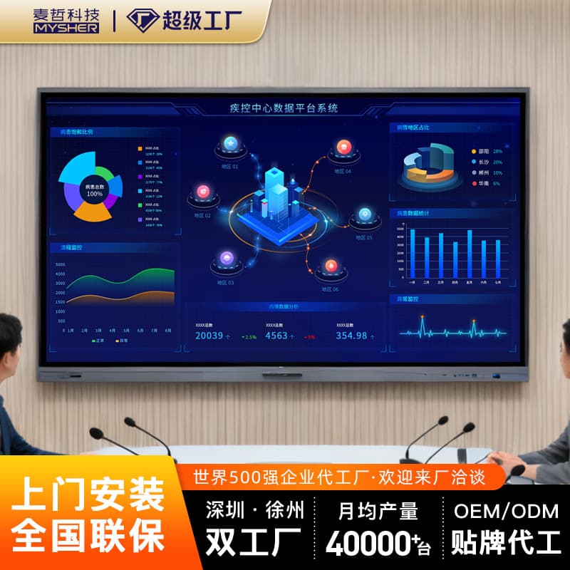 Maizhe All-in-One Conference Machine: 55/65/75/86-inch Interactive Whiteboard, Flat Panel, Teaching Touchscreen Display