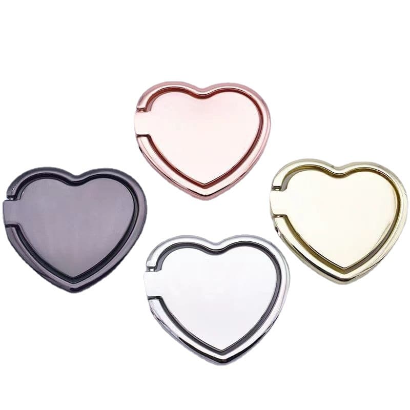 Heart-shaped ring holder, desktop lazy stand, gift phone stand, peach heart ring buckle, printed logo.
