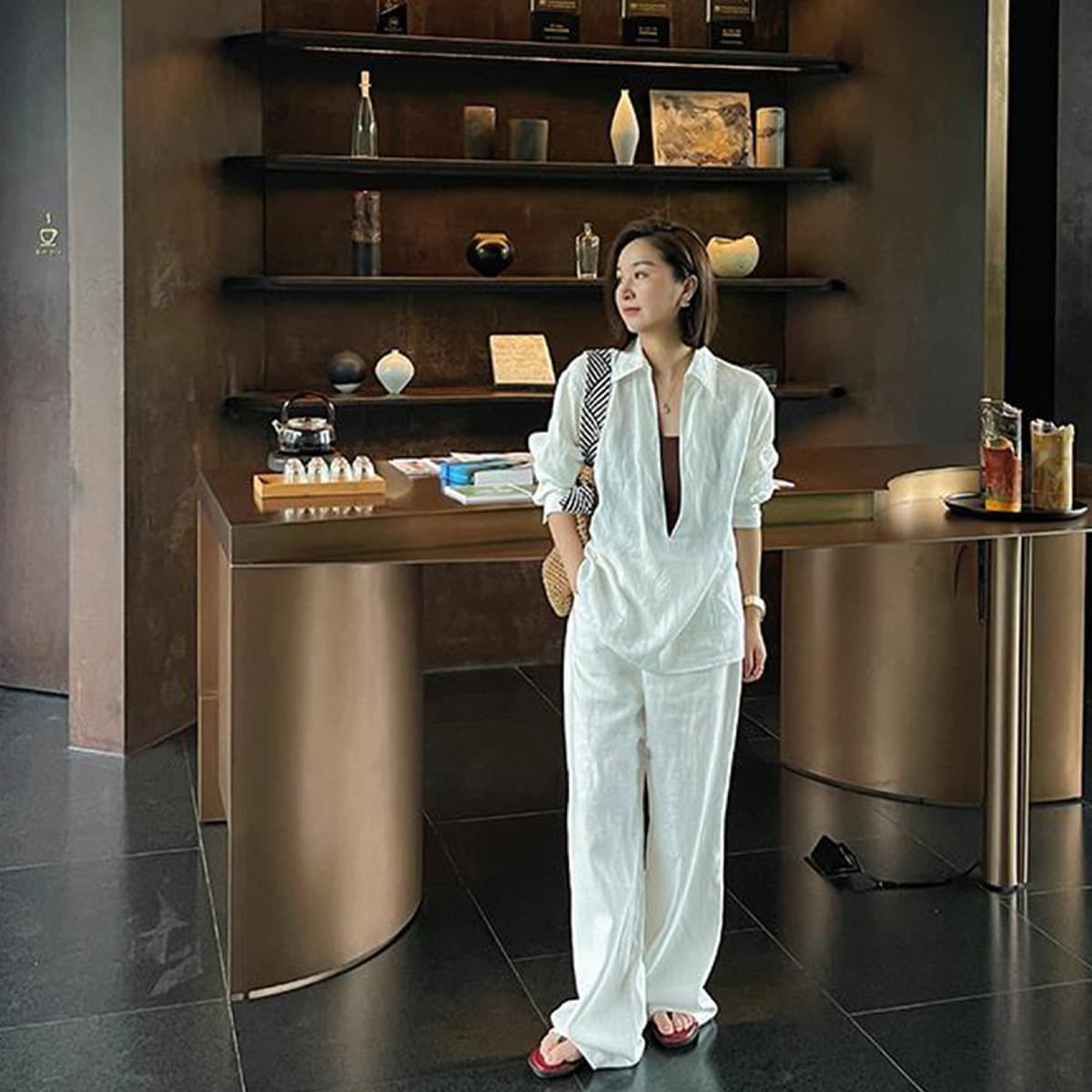 Relaxed Linen Pants Ramie God Pants Casual One-Letter Pocket Pants Simple Versatile Straight Leg Casual Pants