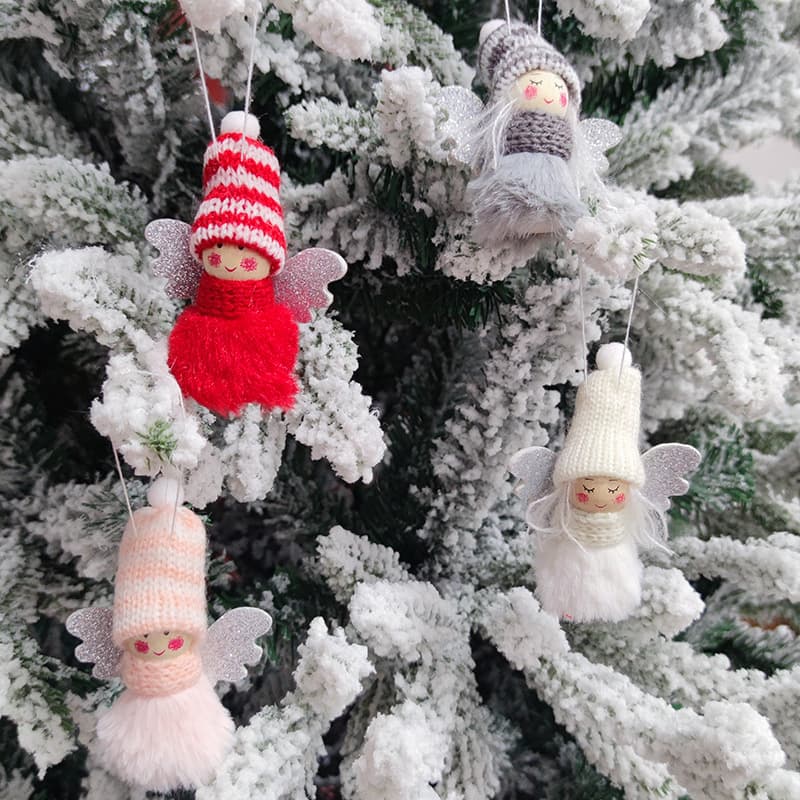 Christmas Decorations Christmas Cute Creative Plush Angel Girl Pendant Mini Wool Doll Small Pendant
