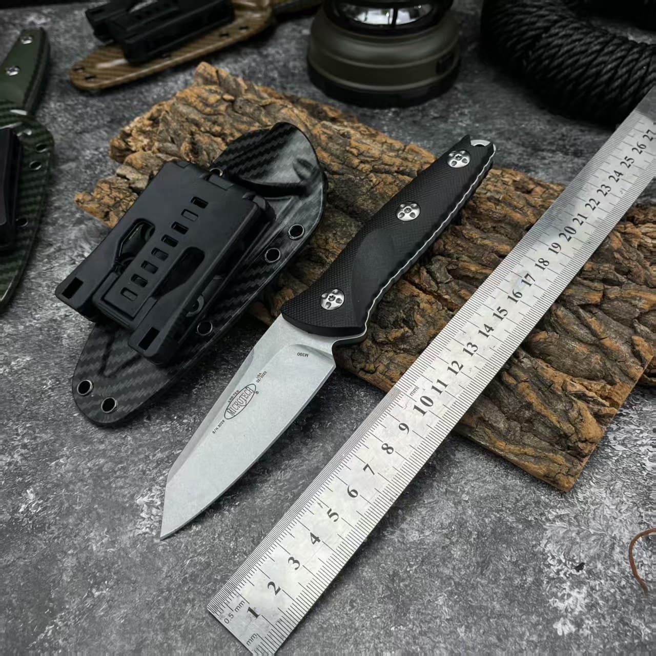 New Micro Technology 93M Outdoor Mountaineering Show Card Portable Small Straight Knife Micro Technology Camping Multifunctional EDC Fruit Knife