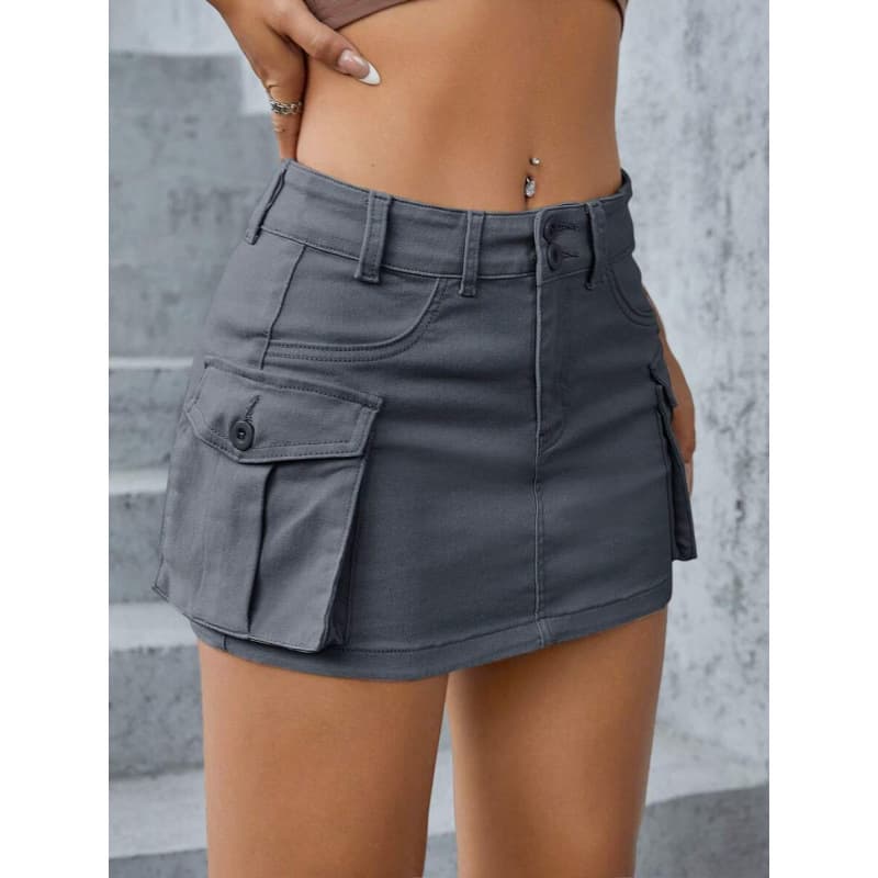 Cross-border Trade New Model Drop Shipping AliExpress Denim Low-Waist Practical Jean Skirt