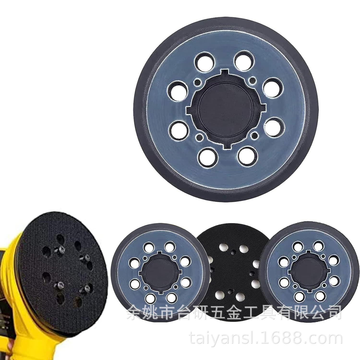 Cross-border hot-selling DWE642 self-adhesive base tray for DEWALT sanders 5-inch 8-hole polishing tray