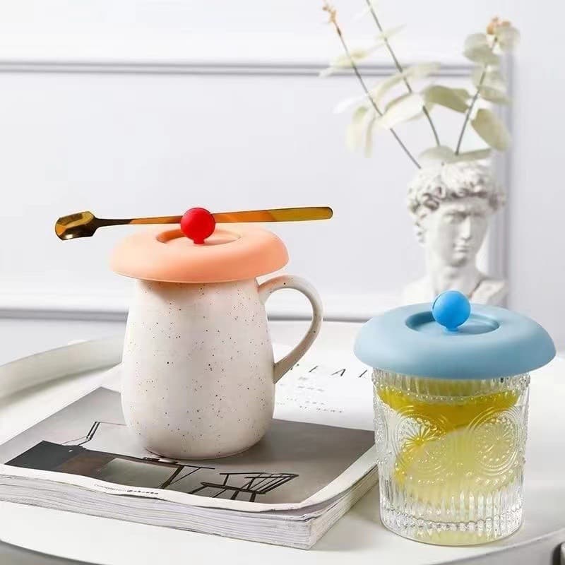 Silicone leak-proof and dust-proof cup lid universal mug heat-resistant round cute cup lid tea cup cover