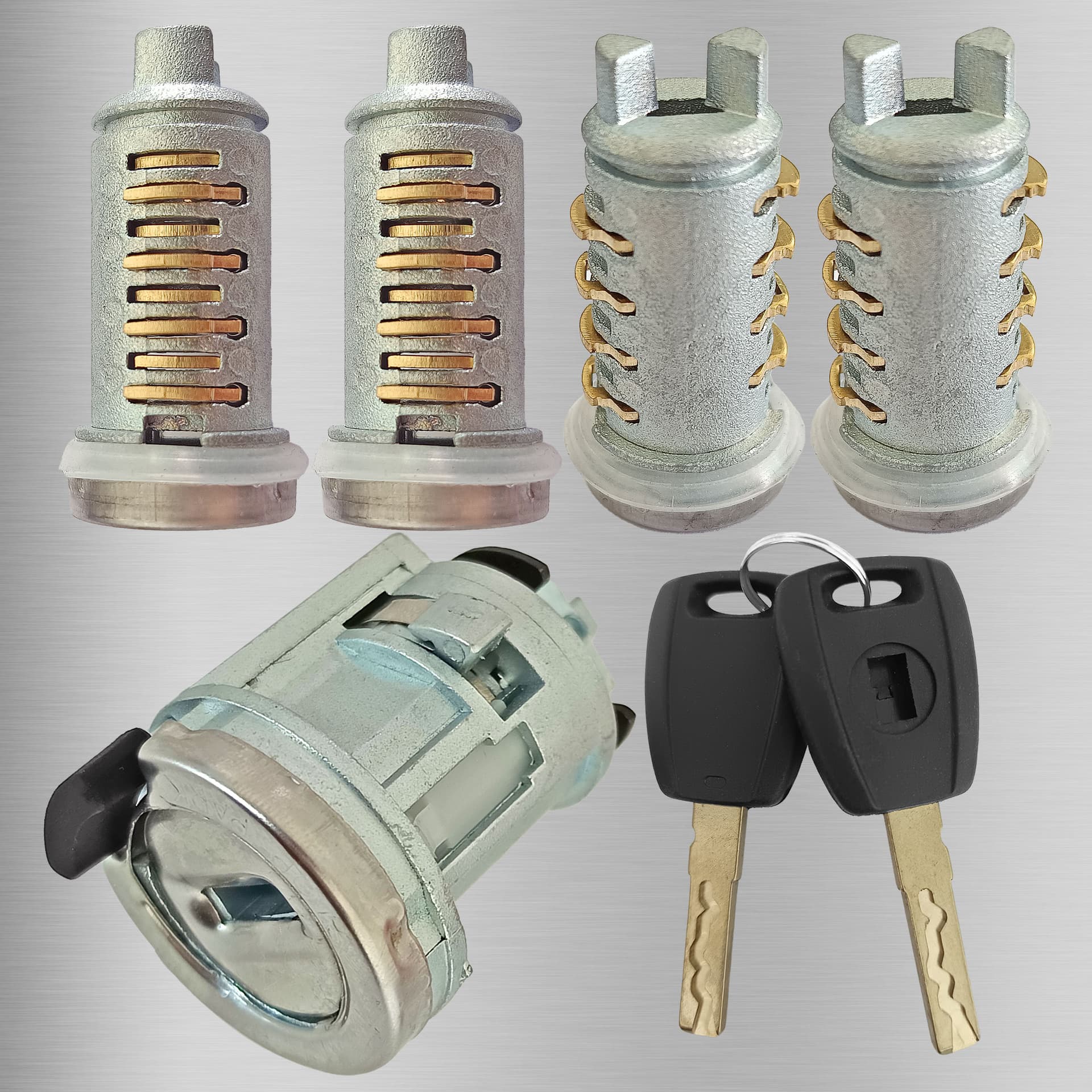 Suitable for Fiat full car lock, car Fiat short ignition lock, short door lock core, 2 key accessories