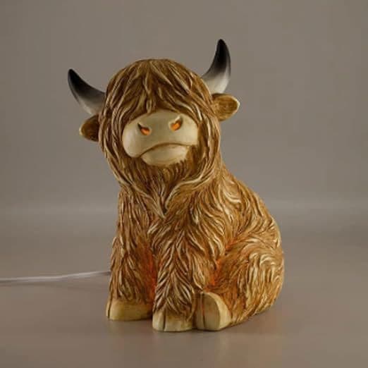 New Cross-Border Product Highland Cattle Lamp Resin Desktop Ornament Home Night Light Decoration