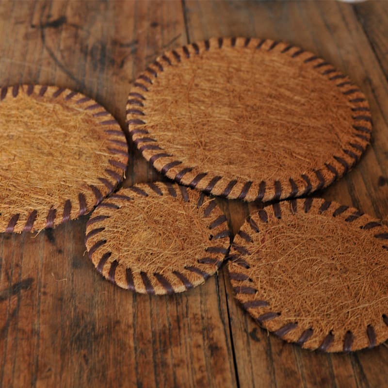 Factory Direct Special Coconut Coir Pads, Fine Coconut Fiber Mat, Heat Insulation Placemats, Pot and Cup Coasters for Tea Ceremony