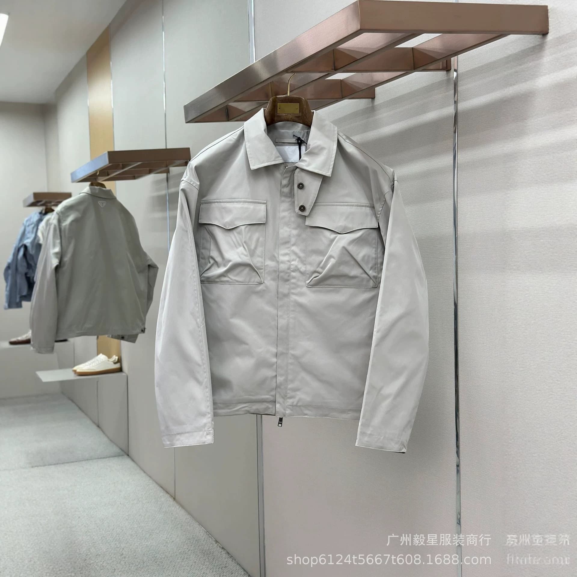 High version of Pjia 26FW double pocket workwear lapel jacket, low-key, simple, versatile and suitable for men and women.