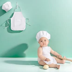 Cross-border Newborn Photography Outfit Baby Art Photo Chef Hat Costume Props