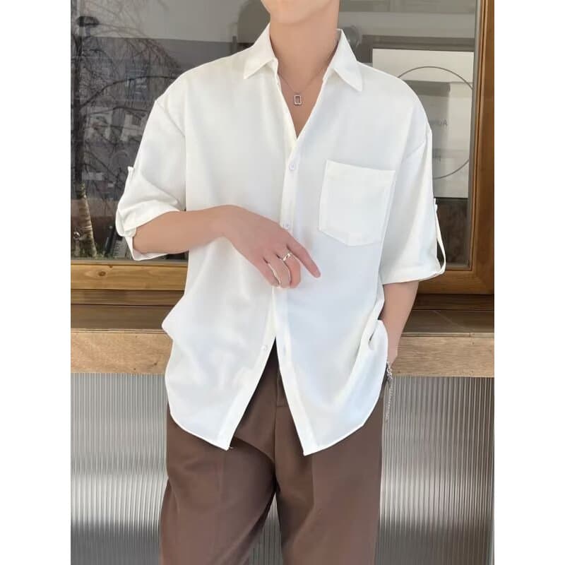 Korean Trendy Shirts for Men 2025 Summer New Hong Kong Style High-End Handsome Fashion Loose Casual Shirts for Men