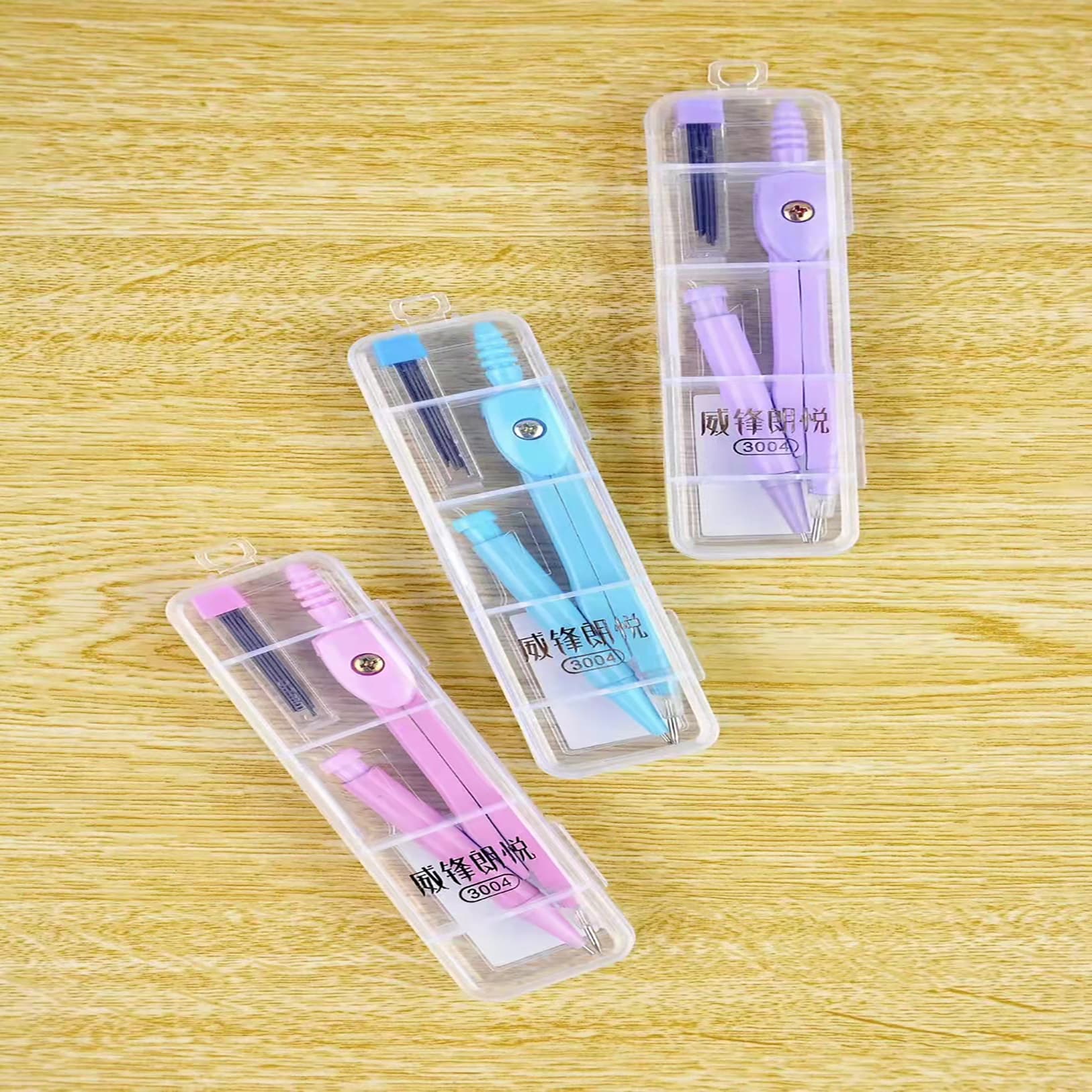 Student Metal Compass 2-Piece Set, Geometric Drawing and Design Tools, Solid Color Compass, Study Supplies, Compass Set