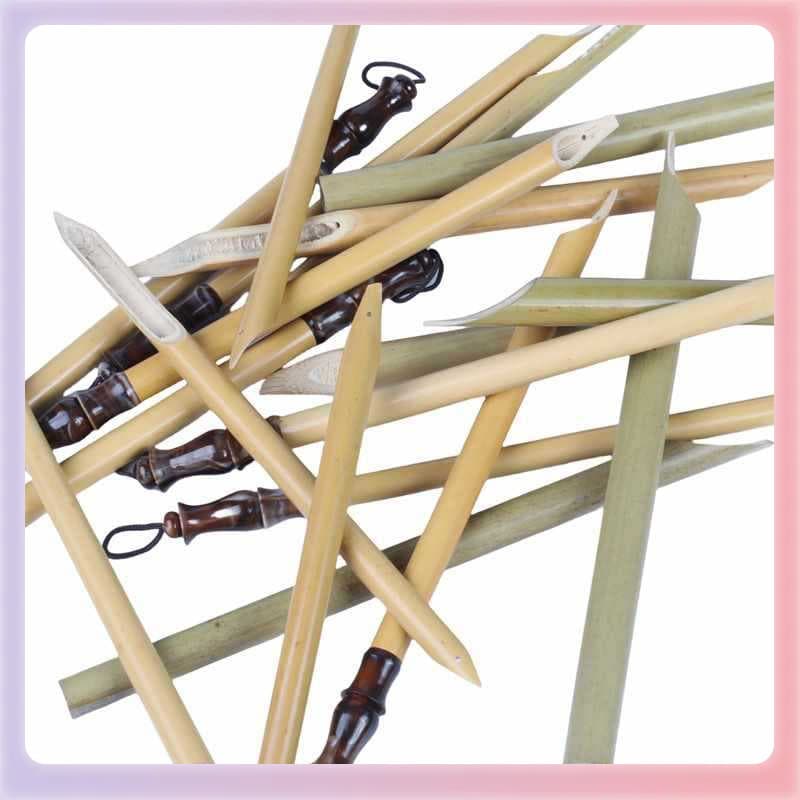 ✅Factory Wholesale Handmade Bamboo Dip Pen Tibetan Calligraphy Bamboo Ink Dip Pen Left Oblique Right Oblique Flat Tip dip pe