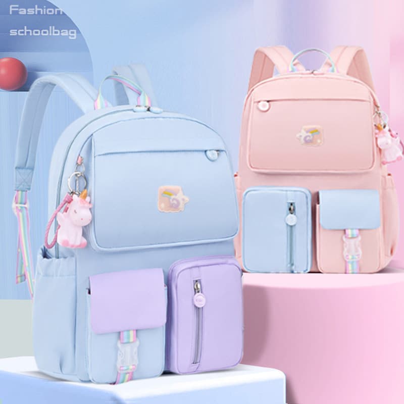 Customized schoolbags for primary school students, customized girls’ backpacks with printed LOGO, customized foreign trade orders, sample production, and OEM processing