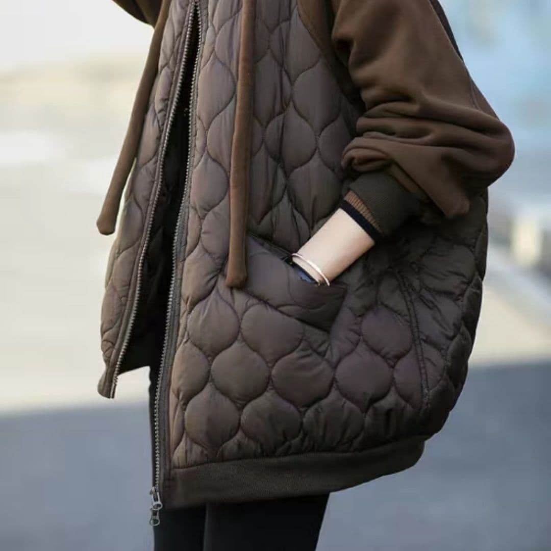 European Plus Size New Hooded Patchwork Down Cotton Coat Thick Jacket Casual Loose Plus Size Women's Fashion
