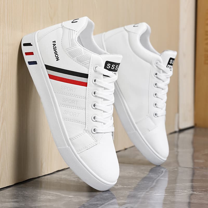 2024 Spring Casual Shoes New Mid-High Top White Sneakers Extra Large Size Men's Board Shoes Trendy Breathable Sports Shoes