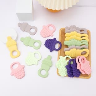 Baby Teether, Non-Toxic Odorless, Biting Toy, Children's Teething Stick, Water Boilable, High Temperature Resistant Silicone Teether