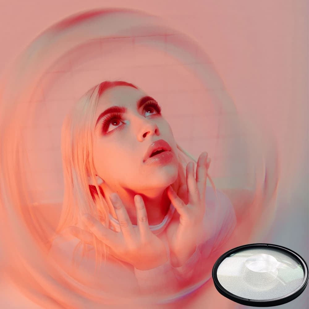 Camera Vortex Special Effect Filter 77mm Prism Photography Accessory Film and Television Blur Prop Refraction Kaleidoscope Image Splitter