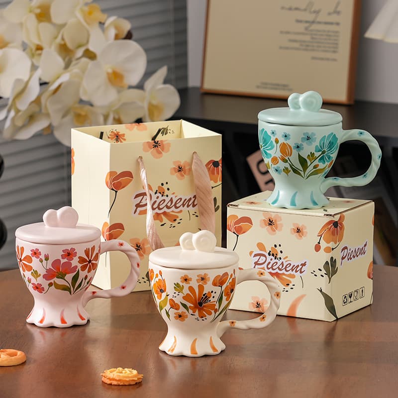 Premium Spiral Ceramic Mug Gift for Best Friend, High-Aesthetic Ceramic Mug, Practical Souvenir Gift