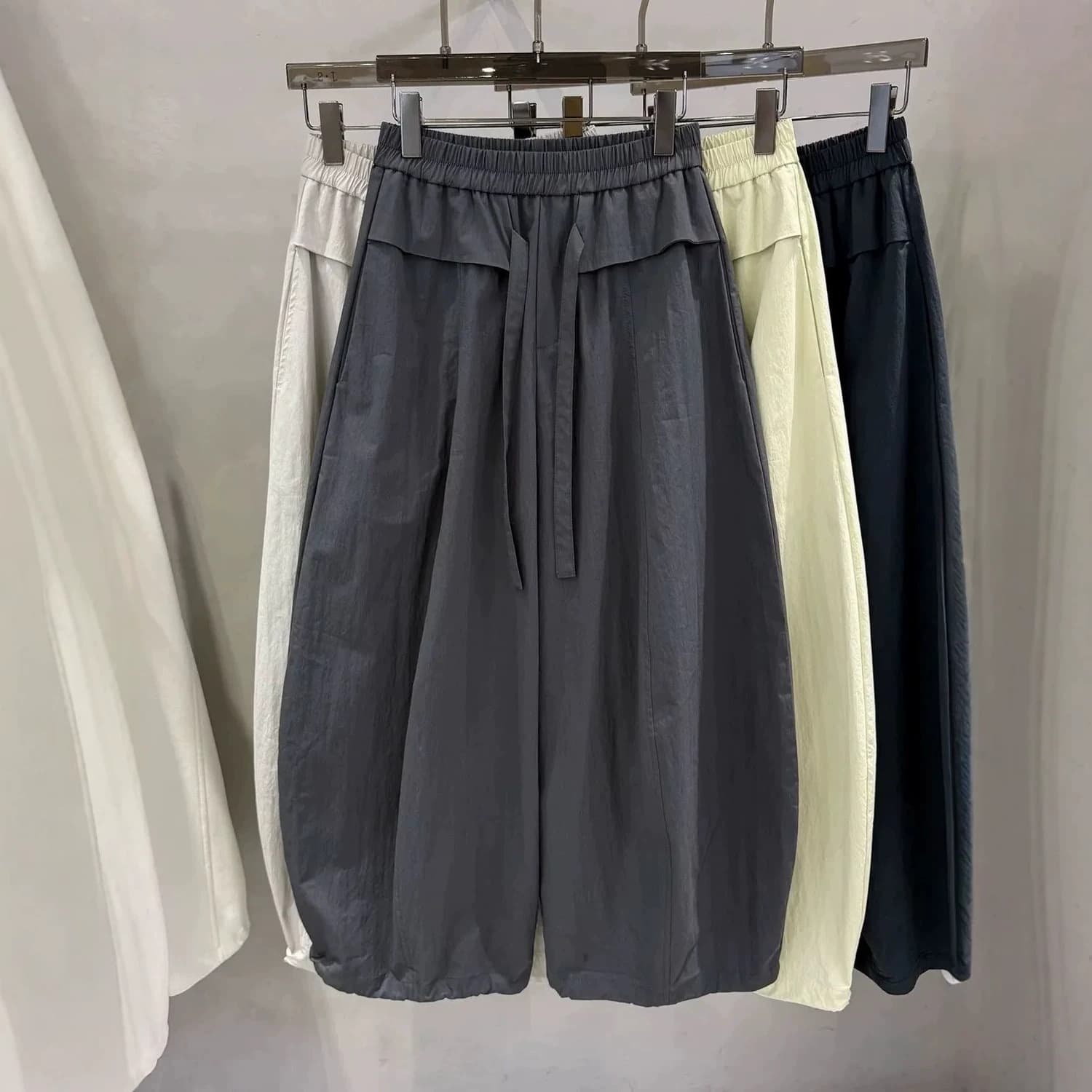 This year's popular 2026 summer scimitar wide-leg pants women's ankle-tie balloon pants loose casual pants lazy style nine-point pants