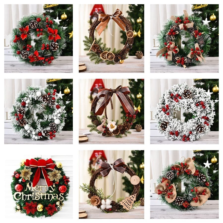Christmas Decoration Wreath Garland Window Display Door Hanging Vine Venue Decoration Christmas Wreath Wholesale