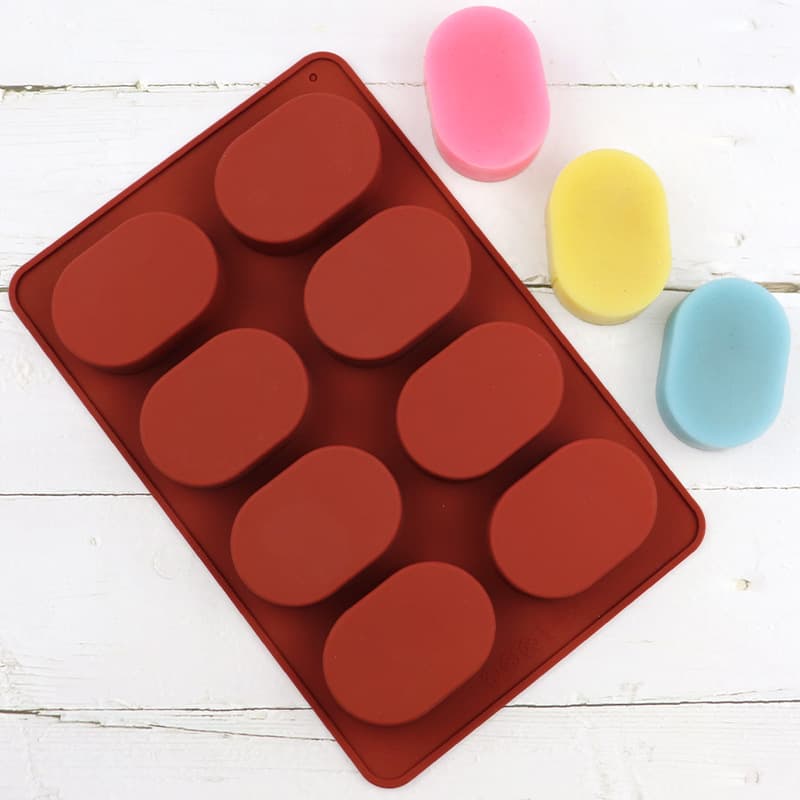 Dobi 8-Cavity Oval Baked Cheesecake Mold, Handmade Mousse Chocolate Cake Mold, DIY Candle Soap Mold