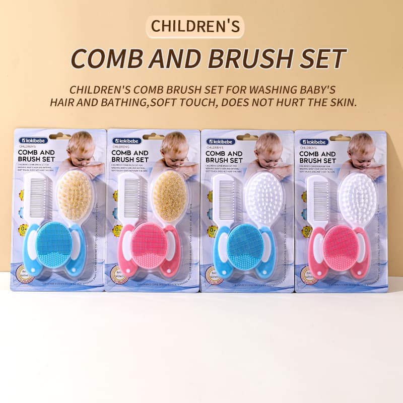 Baby safety comb and brush Baby head care comb and brush set Baby massage comb and brush set