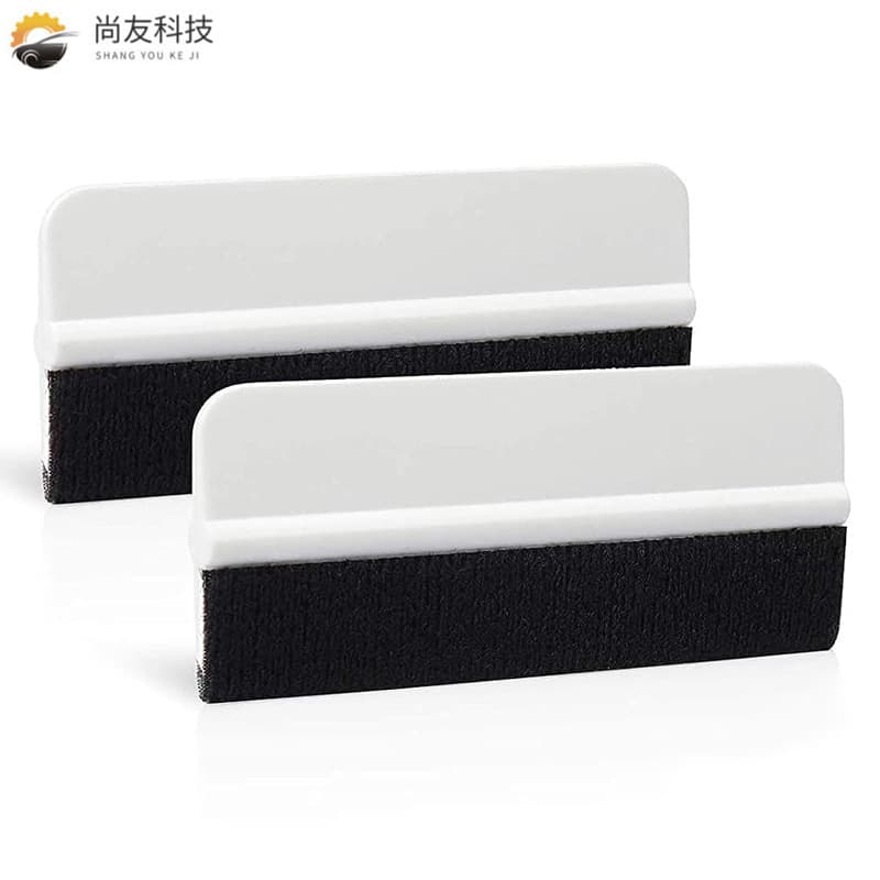 Car Film Tools White Small Squeegee Black Felt Anti-Scratch Bubble Removal Color Change Film Cleaning Squeegee In Stock