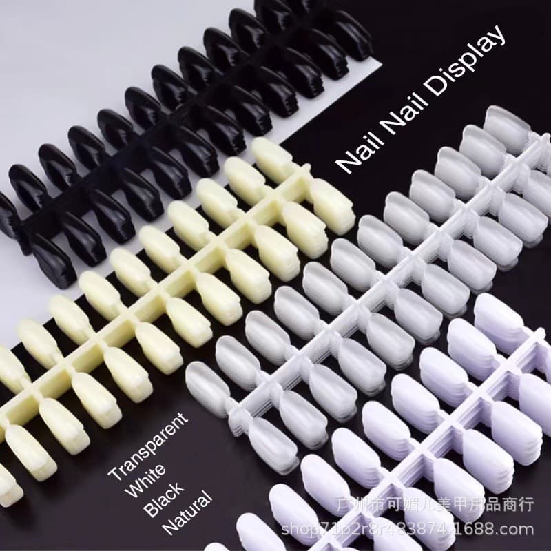 Nail Color Chart Round Tip False Nails White Black Transparent Color Chart No.3 Display Board 240pcs/Pack