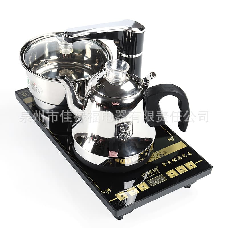 Fully automatic electric kettle with self-priming water supply, household induction tea stove, tea tray, tea set.