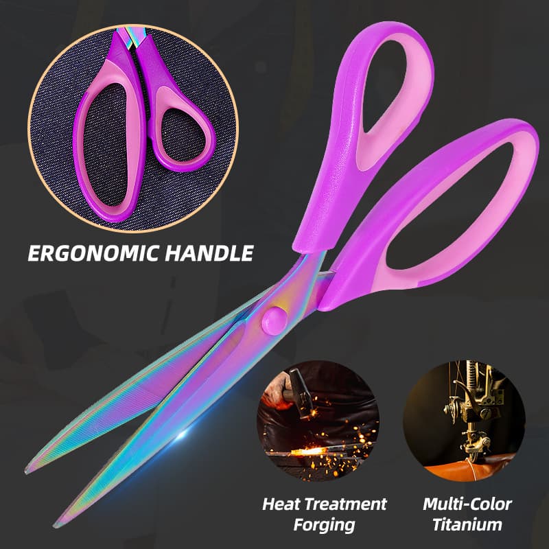 Multifunctional Handmade Scissors Office Scissors Household Tailor Sewing Combination Scissors Stainless Steel Three-Piece Set Titanium Coated Scissors