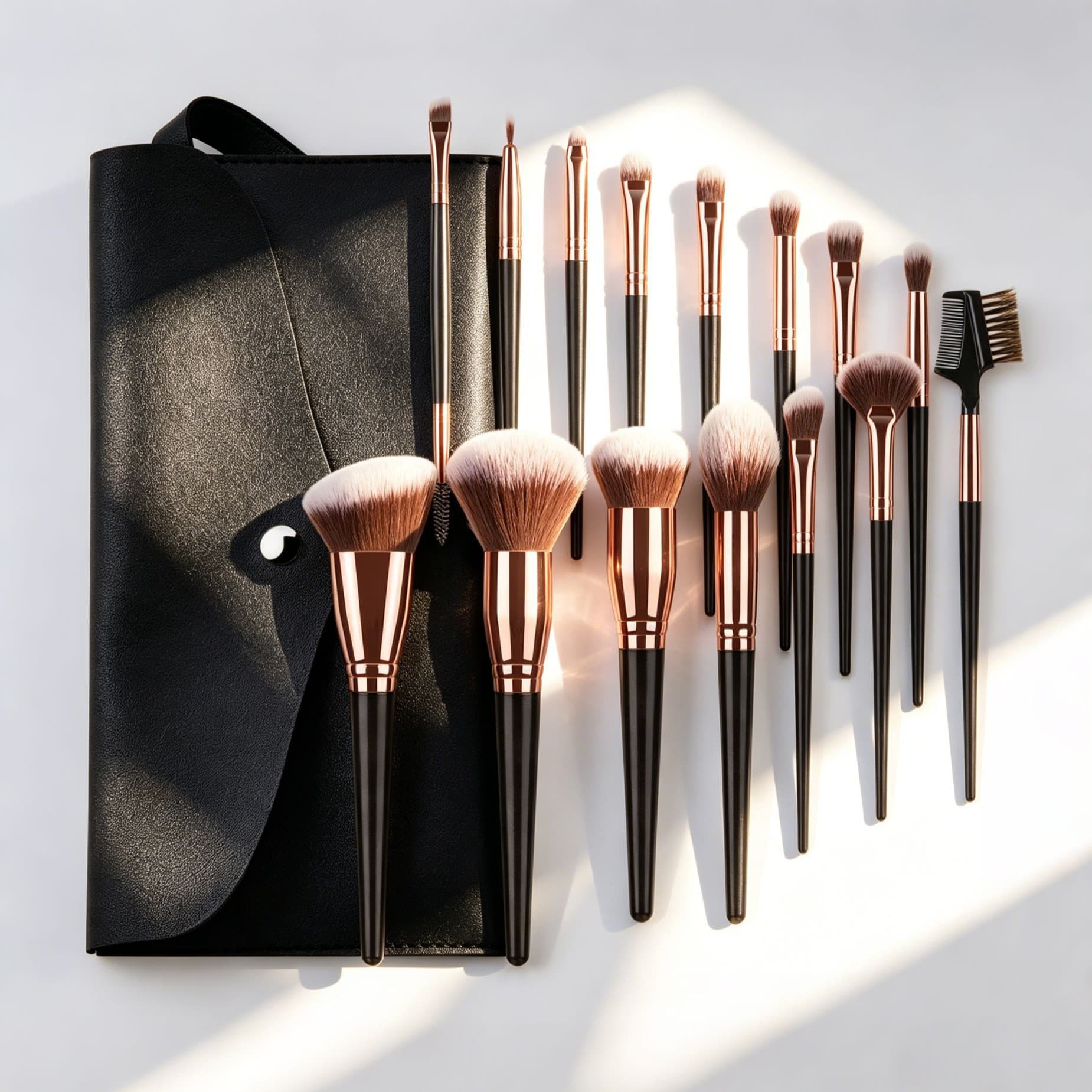 7 Brown Makeup Brush Set + Makeup Brush Bag Contains Blush Cross-border Dropshipping Factory Straightening