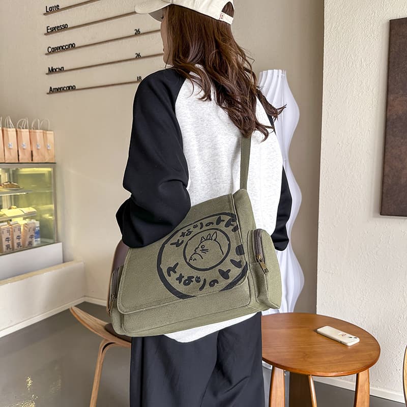 Canvas Bag Anime My Neighbor Totoro Shoulder Bag Backpack Crossbody Bag Casual Bag