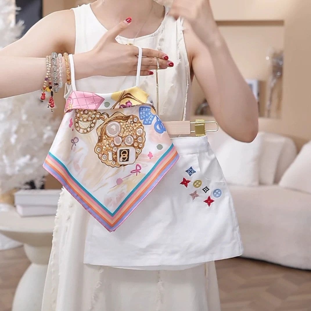 Girls Suit 2026 New Summer Thin Dopamine Knitted Suspender Children's Baby Style Short Skirt Two-piece Set