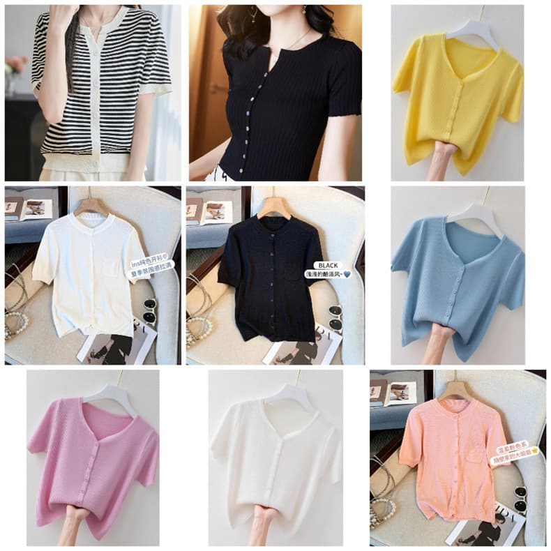 Cross-Border Foreign Trade Summer Cardigan Coat Women's Knitwear Summer