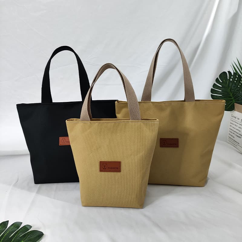 Handbag female office worker student versatile lunch box mommy lunch bag small tote bag Oxford zipper waterproof ready in stock