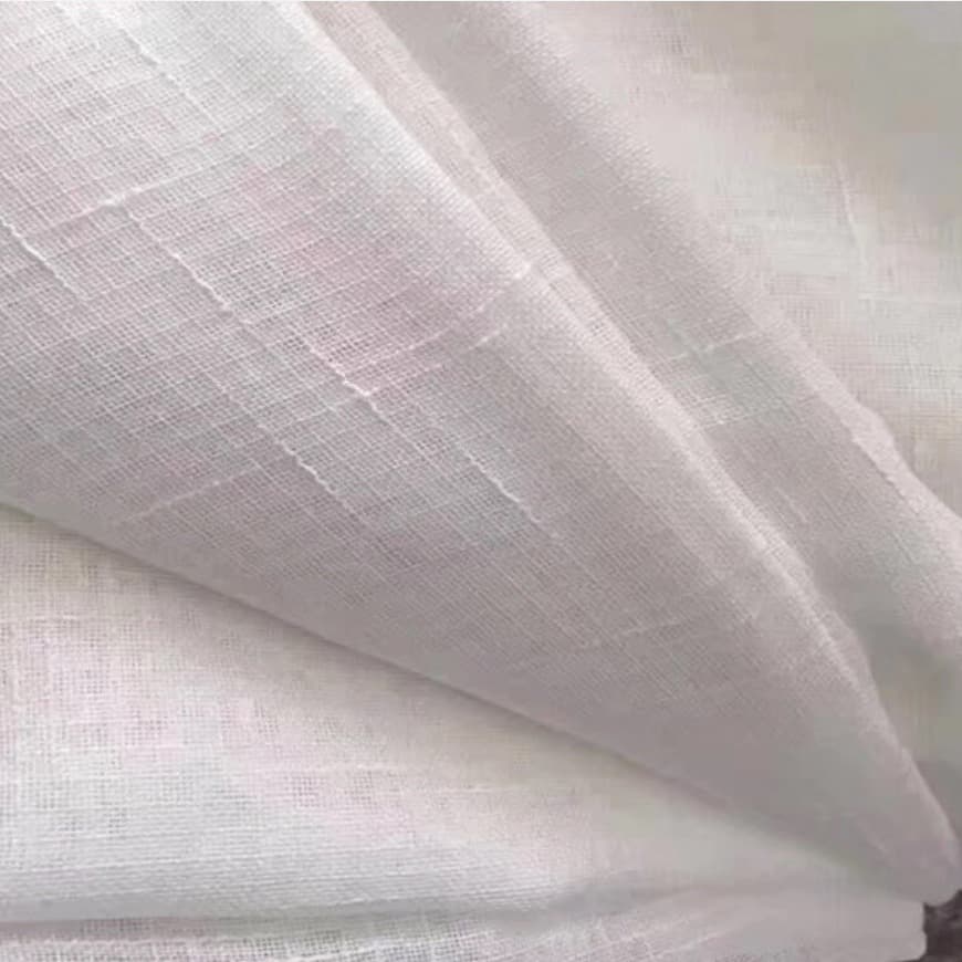 Factory Direct Curtain White Sheer Fabric Finished Curtain Linen Sheer Curtain Engineering White Cross Linen Sheer Product