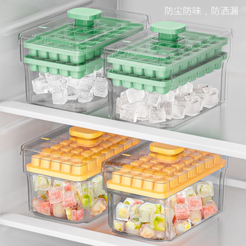 One-Touch Press Ice Cube Mold, Household Easy Demoulding Quick-Freezing Ice Box, Storage Frozen Ice Cube Tray