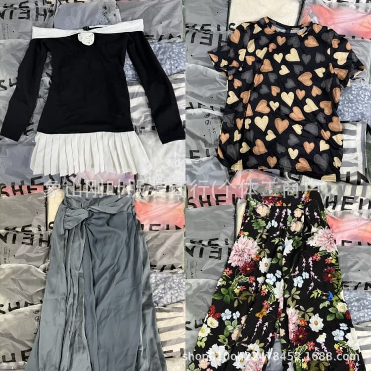 Wholesale SHEIN women's clothing mixed leftover stock sexy dresses and tops for ladies, cross-border supply from SHEIN women's clothing factory
