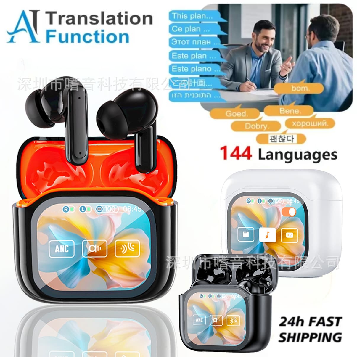 HTC NE20 Bluetooth 6.0 Earbuds ANC+ENC LCE Digital Display