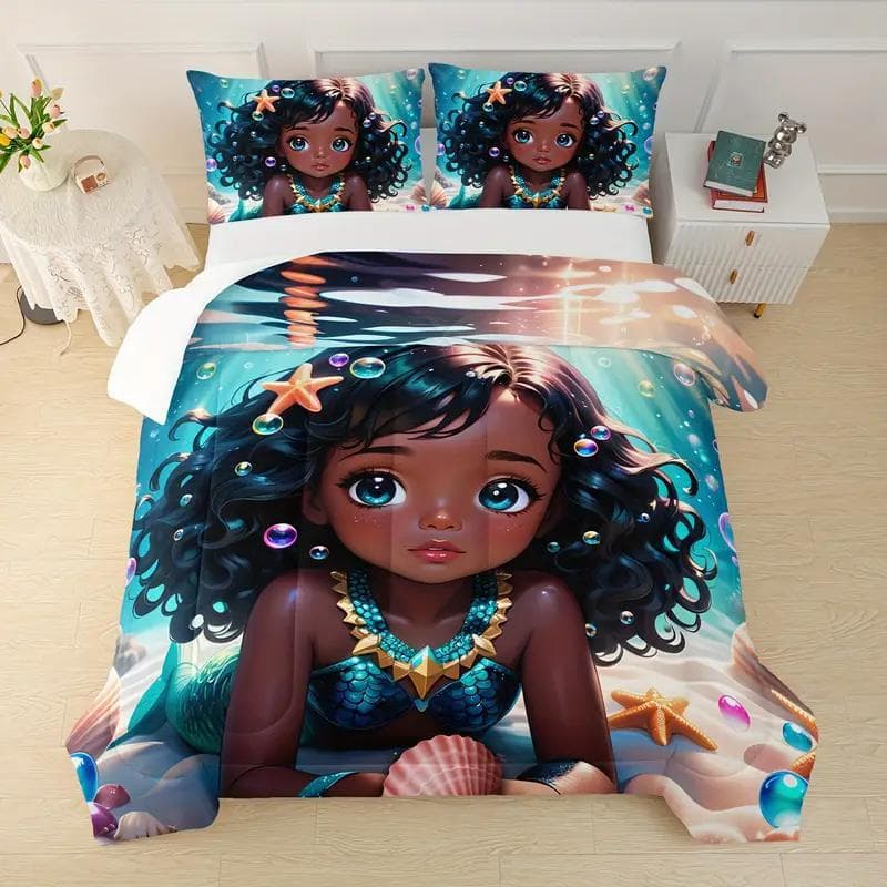 3D Digital Print Duvet Cover Cross-Border 3-Piece Set Black African Girl 4-Piece Set Home Textile eBay Hot Sale